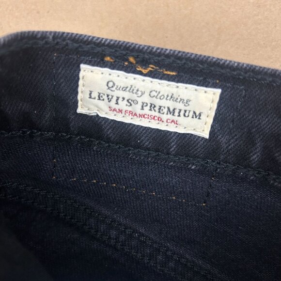 Levi's Ribcage Boot Button Fly Jeans Womens 25 Black Cotton Elastane - Picture 4 of 11